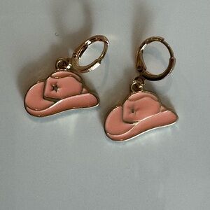Pink Cowboy Hat Earrings